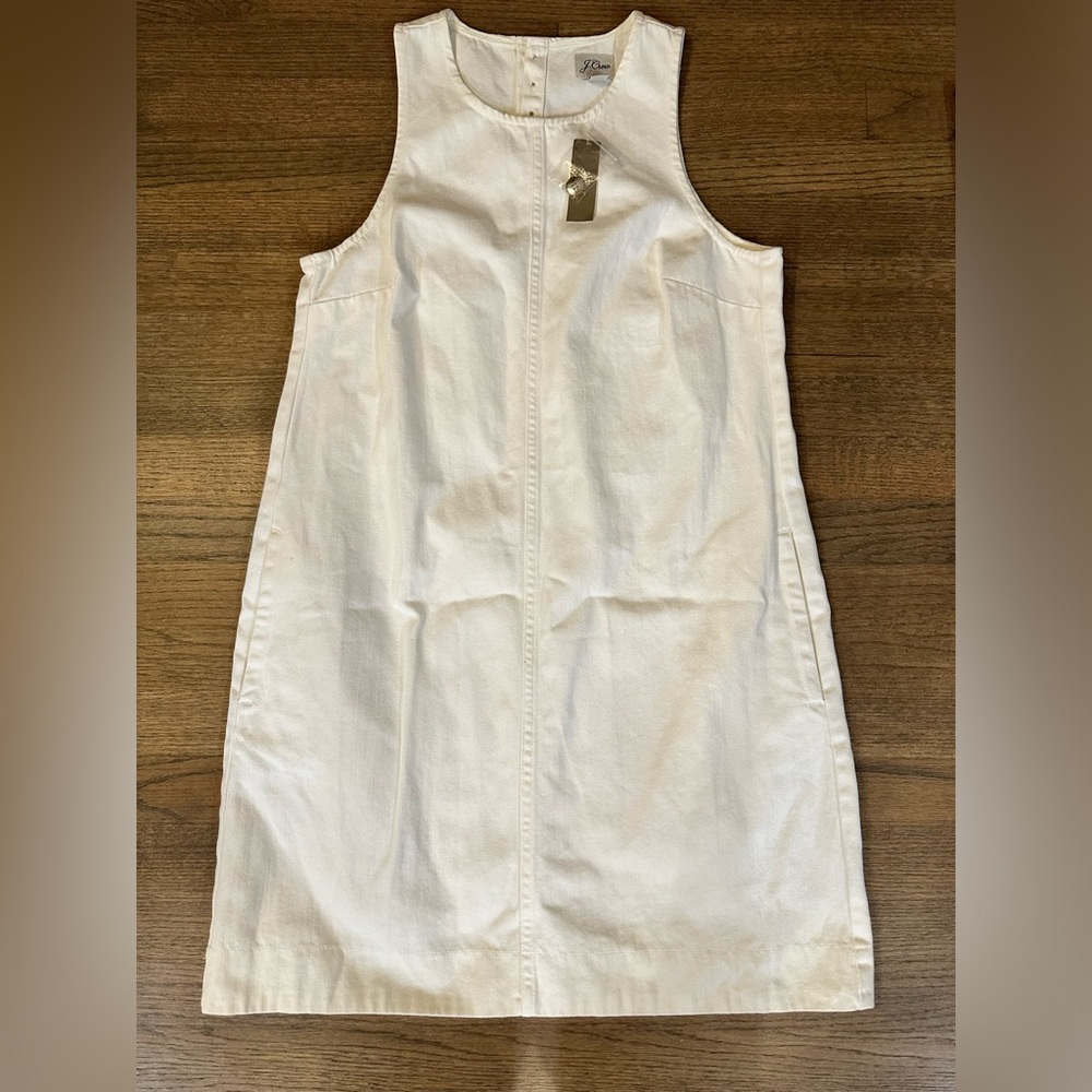 NEW J Crew Denim Shift Dress with Pockets and Button Detailing in Back-Size 8
